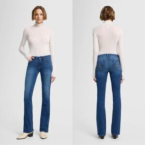7 for All Mankind 'A' POCKET flare jeans in dark indigo wash
